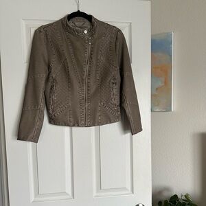 Faux Tan Leather Jacket